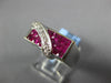 ESTATE 1.91CT DIAMOND & AAA RUBY 18KT WHITE GOLD 3D PRINCESS & ROUND MENS RING