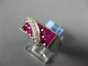 ESTATE 1.91CT DIAMOND & AAA RUBY 18KT WHITE GOLD 3D PRINCESS & ROUND MENS RING