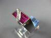 ESTATE 1.91CT DIAMOND & AAA RUBY 18KT WHITE GOLD 3D PRINCESS & ROUND MENS RING