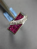 ESTATE 1.91CT DIAMOND & AAA RUBY 18KT WHITE GOLD 3D PRINCESS & ROUND MENS RING