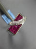 ESTATE 1.91CT DIAMOND & AAA RUBY 18KT WHITE GOLD 3D PRINCESS & ROUND MENS RING