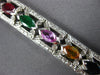 WIDE 6.96CT DIAMOND & AAA MULTI GEM 14KT WHITE GOLD 3D CLASSIC TENNIS BRACELET