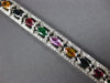 WIDE 6.96CT DIAMOND & AAA MULTI GEM 14KT WHITE GOLD 3D CLASSIC TENNIS BRACELET