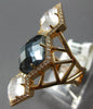 8.16CT DIAMOND & AAA BLUE TOPAZ & WHITE QUARTZ 14KT ROSE GOLD MULTI SHAPE RING