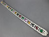 WIDE 6.96CT DIAMOND & AAA MULTI GEM 14KT WHITE GOLD 3D CLASSIC TENNIS BRACELET