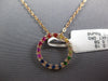 .77CT DIAMOND & AAA MULTI COLOR SAPPHIRE 14KT ROSE GOLD CIRCLE OF LIFE PENDANT