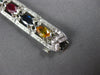 WIDE 6.96CT DIAMOND & AAA MULTI GEM 14KT WHITE GOLD 3D CLASSIC TENNIS BRACELET