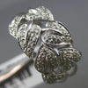 ESTATE WIDE .27CT DIAMOND 14KT WHITE GOLD 3D MULTI LEAF CRISS CROSS LOVE RING