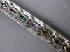 WIDE 6.96CT DIAMOND & AAA MULTI GEM 14KT WHITE GOLD 3D CLASSIC TENNIS BRACELET