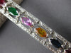 WIDE 6.96CT DIAMOND & AAA MULTI GEM 14KT WHITE GOLD 3D CLASSIC TENNIS BRACELET