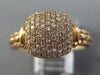 ESTATE WIDE .32CT DIAMOND 14KT ROSE GOLD 3D MICRO PAVE SQUARE CLASSIC FUN RING