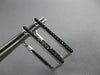 AAA SAPPHIRE 18KT WHITE GOLD INSIDE OUT RECTANGULAR HOOP HUGGIE HANGING EARRINGS