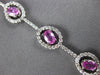 WIDE 6.1CT DIAMOND & AAA PINK SAPPHIRE 18KT WHITE GOLD OVAL LOVE TENNIS BRACELET