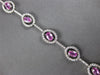 WIDE 6.1CT DIAMOND & AAA PINK SAPPHIRE 18KT WHITE GOLD OVAL LOVE TENNIS BRACELET