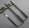 AAA SAPPHIRE 18KT WHITE GOLD INSIDE OUT RECTANGULAR HOOP HUGGIE HANGING EARRINGS