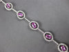 WIDE 6.1CT DIAMOND & AAA PINK SAPPHIRE 18KT WHITE GOLD OVAL LOVE TENNIS BRACELET