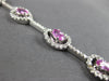 WIDE 6.1CT DIAMOND & AAA PINK SAPPHIRE 18KT WHITE GOLD OVAL LOVE TENNIS BRACELET