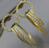 ESTATE LARGE 2.11CT DIAMOND 18KT YELLOW GOLD 3D MULTI CIRCULAR HANGING EARRINGS