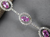WIDE 6.1CT DIAMOND & AAA PINK SAPPHIRE 18KT WHITE GOLD OVAL LOVE TENNIS BRACELET