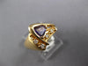 ESTATE .60CT DIAMOND & AAA TANZANITE 14KT YELLOW GOLD TRILLION & ROUND FUN RING