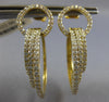 ESTATE LARGE 2.11CT DIAMOND 18KT YELLOW GOLD 3D MULTI CIRCULAR HANGING EARRINGS
