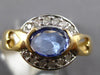 ESTATE .92CT DIAMOND & AAA TANZANITE 14KT YELLOW GOLD 3D OVAL & ROUND FUN RING