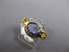 ESTATE .92CT DIAMOND & AAA TANZANITE 14KT YELLOW GOLD 3D OVAL & ROUND FUN RING
