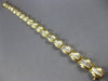 WIDE 2.60CT DIAMOND 14KT YELLOW GOLD ROUND & BAGUETTE TRIANGULAR TENNIS BRACELET