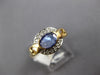 ESTATE .92CT DIAMOND & AAA TANZANITE 14KT YELLOW GOLD 3D OVAL & ROUND FUN RING