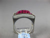 4.37CT AAA RUBY 18K WHITE GOLD PRINCESS INVISIBLE MULTI ROW RECTANGULAR FUN RING