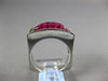 4.37CT AAA RUBY 18K WHITE GOLD PRINCESS INVISIBLE MULTI ROW RECTANGULAR FUN RING