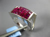 4.37CT AAA RUBY 18K WHITE GOLD PRINCESS INVISIBLE MULTI ROW RECTANGULAR FUN RING