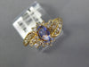 .96CT DIAMOND & AAA TANZANITE 14KT YELLOW GOLD 3D OVAL & ROUND FLOWER LOVE RING