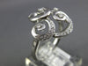 ESTATE .17CT DIAMOND 14KT WHITE GOLD 3D ETOILE FOUR LEAF CLOVER FLOWER FUN RING