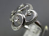 ESTATE .17CT DIAMOND 14KT WHITE GOLD 3D ETOILE FOUR LEAF CLOVER FLOWER FUN RING