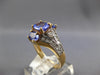 WIDE 2.90CT DIAMOND & AAA TANZANITE 14KT YELLOW GOLD 3D OVAL & ROUND FUN RING