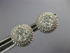ESTATE LARGE .80CT DIAMOND 18K WHITE GOLD CLUSTER FLOWER HALO ROPE STUD EARRINGS