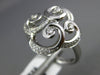 ESTATE .17CT DIAMOND 14KT WHITE GOLD 3D ETOILE FOUR LEAF CLOVER FLOWER FUN RING