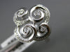 ESTATE .17CT DIAMOND 14KT WHITE GOLD 3D ETOILE FOUR LEAF CLOVER FLOWER FUN RING