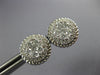 ESTATE LARGE .80CT DIAMOND 18K WHITE GOLD CLUSTER FLOWER HALO ROPE STUD EARRINGS