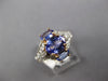 WIDE 2.90CT DIAMOND & AAA TANZANITE 14KT YELLOW GOLD 3D OVAL & ROUND FUN RING