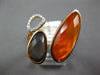 ESTATE .07CT DIAMOND & AAA ORANGE AGATE & GREY QUARTZ 14KT ROSE GOLD 3D FUN RING
