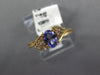 .38CT DIAMOND & AAA TANZANITE 14KT YELLOW GOLD OVAL & ROUND FRIENDSHIP LOVE RING