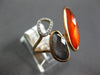 ESTATE .07CT DIAMOND & AAA ORANGE AGATE & GREY QUARTZ 14KT ROSE GOLD 3D FUN RING