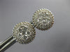 ESTATE LARGE .80CT DIAMOND 18K WHITE GOLD CLUSTER FLOWER HALO ROPE STUD EARRINGS