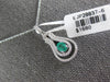 .66CT DIAMOND & AAA EMERALD 14K WHITE GOLD HORSESHOE TEAR DROP LUCKY FUN PENDANT