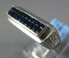 1.73CT DIAMOND & AAA SAPPHIRE 18K WHITE GOLD PRINCESS INVISIBLE RECTANGULAR RING