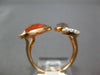 ESTATE .07CT DIAMOND & AAA ORANGE AGATE & GREY QUARTZ 14KT ROSE GOLD 3D FUN RING