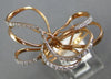 ESTATE LARGE .38CT DIAMOND 14KT ROSE GOLD 3D CLASSIC BUTTERFLY LOVE RING