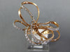 ESTATE LARGE .38CT DIAMOND 14KT ROSE GOLD 3D CLASSIC BUTTERFLY LOVE RING